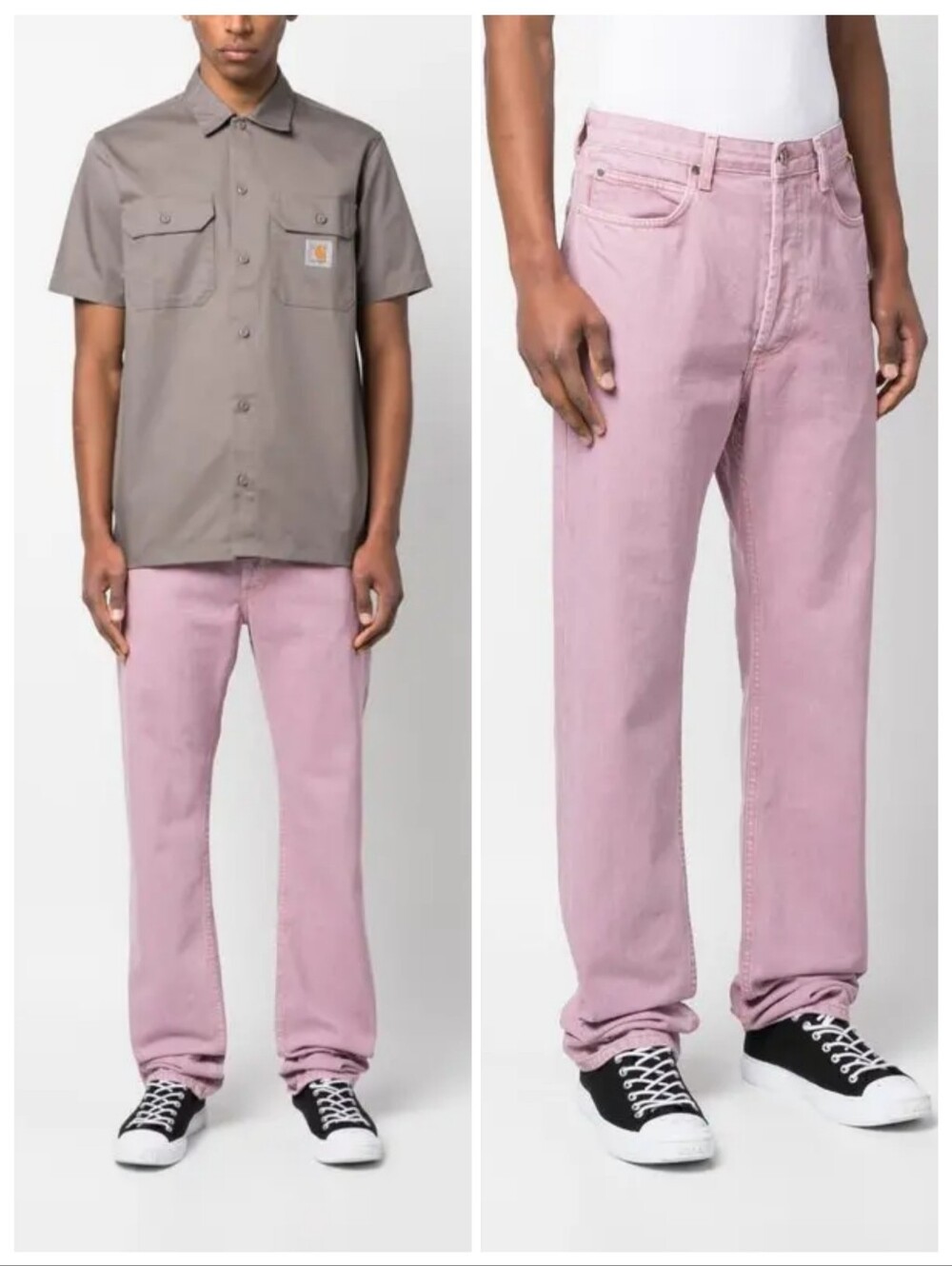 🆕️RHUDE Men's Pink Classic Washed Straight-Leg Jeans | Size 34 | Designer Denim